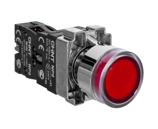 Кнопка управления CHINT NP2-BW3461 1НО красн. AC/DC 230В(LED) IP40 573832 