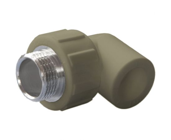 Угольник комбинированный ПОЛИТЭК 20x1/2 нар. р. PPRC (СЕРЫЕ) 9410002012С 