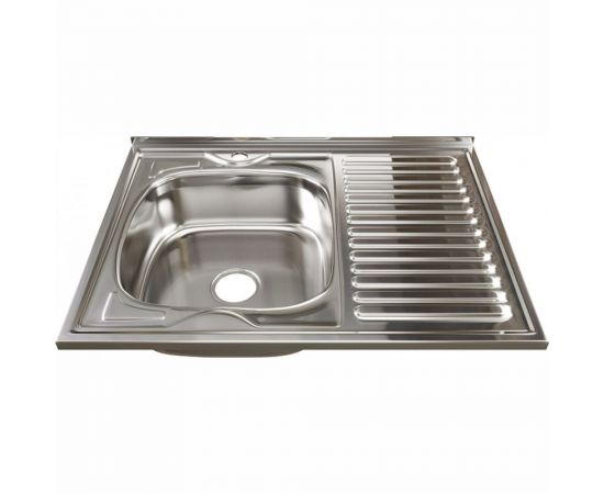 Мойка mixline 60х80х16 см, 0.6, левый выпуск 3 1/2, с сифоном 528016 