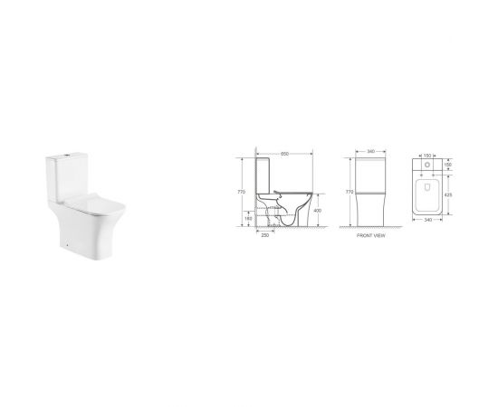 Унитаз-компакт Alcora Grace 3/6, безободковый, с сиденьем полипропилен, микролифт LT-2183A-R – изображение 11