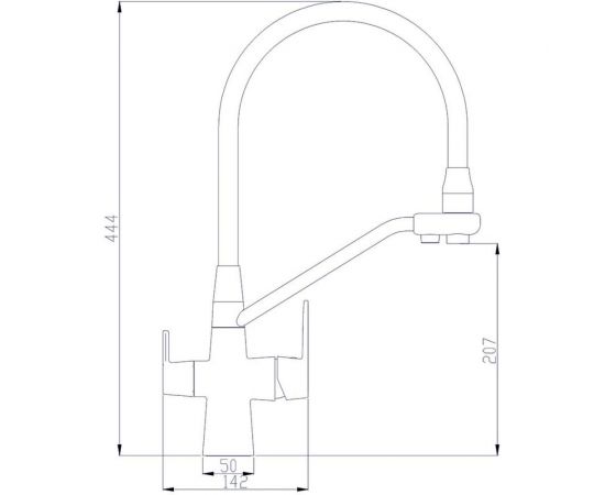 Смеситель для питьевой воды DEVIDA с белым гибким изливом, на гайке DVS1509-18W – изображение 2
