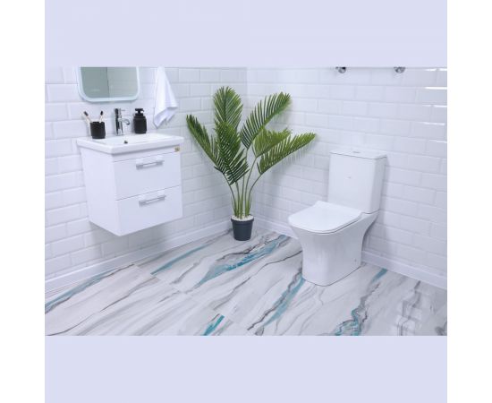 Унитаз-компакт Alcora Grace 3/6, безободковый, с сиденьем полипропилен, микролифт LT-2183A-R – изображение 2