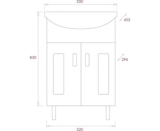 Тумба с раковиной Onika КРИСТАЛЛ 55.18 105550 – изображение 2