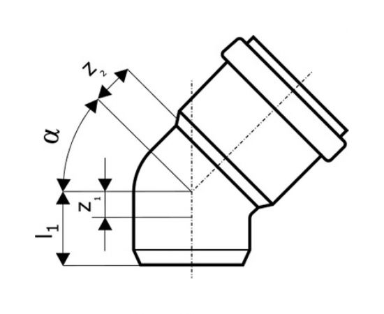 Канализационный отвод Ostendorf 75 мм, 67 градусов 113130 – изображение 2