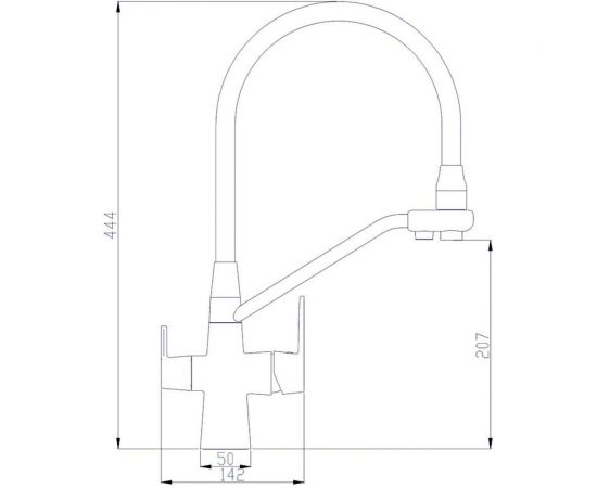 Смеситель для питьевой воды DEVIDA с черным гибким изливом, на гайке DVS1509-18N – изображение 3