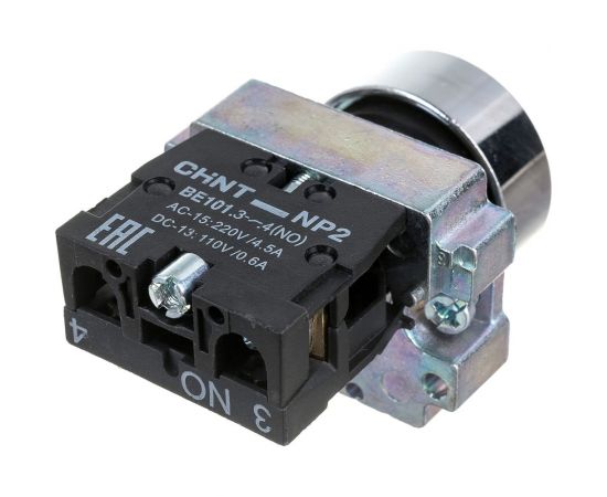 Кнопка управления CHINT NP2-BA21 без подсветки черн. 1НО IP40 573787 – изображение 3