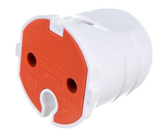 Кабельная розетка TDM без заземления, белая с красной вставкой, 10А, 250B SQ1806-0213 – изображение 4