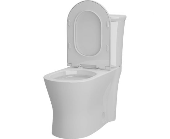 Унитаз-компакт SmartSant смарт-лайф арматура 2-режим. styron, сиденье дюропласт с микролифтом, быстросъемное, универсальный выпуск, душевой смыв, белый VT1601W – изображение 4