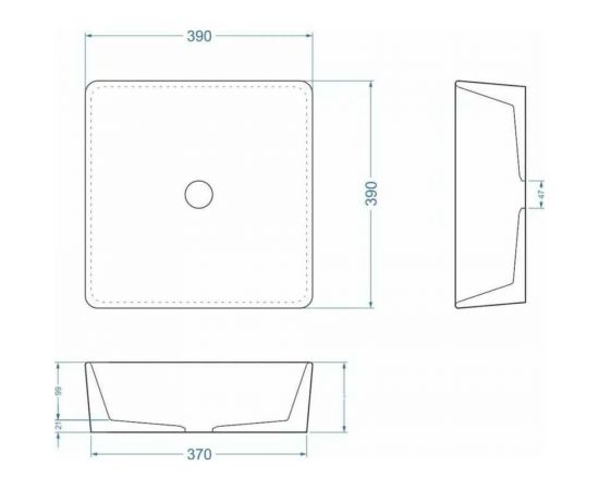 Накладная раковина uperwood Square бетон, цвет графит 291020211 – изображение 5