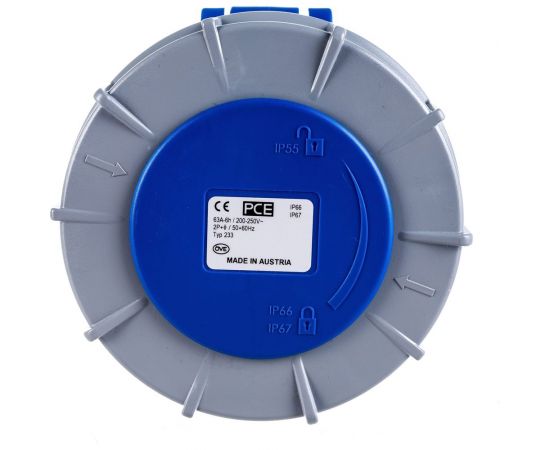 Кабельная розетка PCE 63А 230V 1P+N+E IP67 233-6 – изображение 5