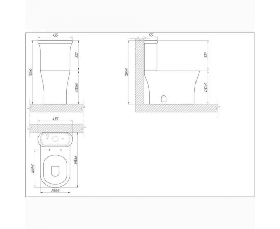 Унитаз-компакт SmartSant смарт-лайф арматура 2-режим. styron, сиденье дюропласт с микролифтом, быстросъемное, универсальный выпуск, душевой смыв, белый VT1601W – изображение 5