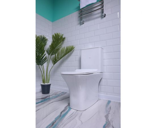 Унитаз-компакт Alcora Grace 3/6, безободковый, с сиденьем полипропилен, микролифт LT-2183A-R – изображение 5