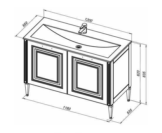 Aquanet Тумба под раковину Паола 00186114 – изображение 5