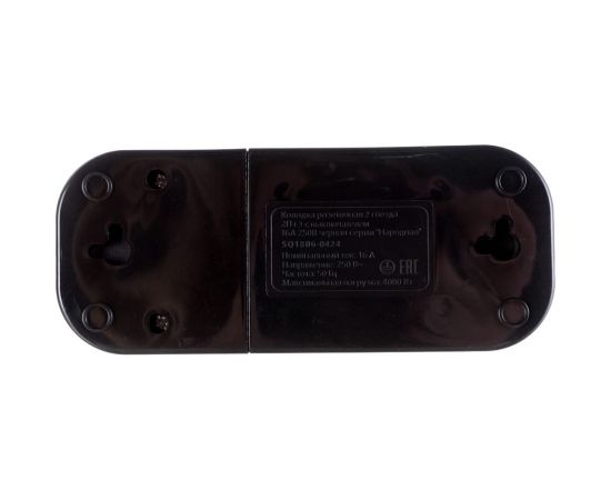 Розеточная колодка TDM 2 гнезда 2П+3 с выключателем 16А 250В черная серии Народная SQ1806-0424 – изображение 5