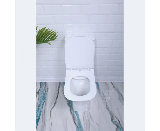 Унитаз-компакт Alcora Grace 3/6, безободковый, с сиденьем полипропилен, микролифт LT-2183A-R – изображение 6