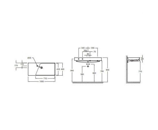 JACOB DELAFON RYTHMIK EXN112-Z-00 Подвесная раковина-столешница, , 100х46 00000037234 – изображение 8