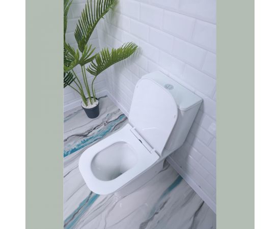 Унитаз-компакт Alcora Grace 3/6, безободковый, с сиденьем полипропилен, микролифт LT-2183A-R – изображение 8