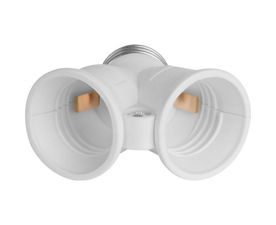 Переходник REV Е27-2хЕ27 белый 24640 4 