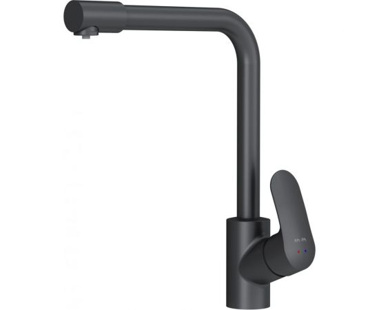 Смеситель для кухни AM.PM Like с каналом для питьевой воды, L-излив, черный матовый F8005722 