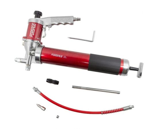 Пневматический шприц для нагнетания густой смазки Forsage 600 мл, в комплекте с жестким наконечниками F-6636 51252 