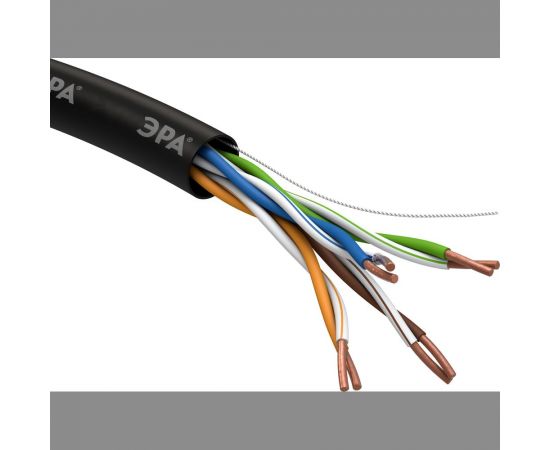 Кабель ЭРА витая пара U/UTP 4x2x24AWG Cat 5e CU PE OUTDOOR 305м Б0044431 