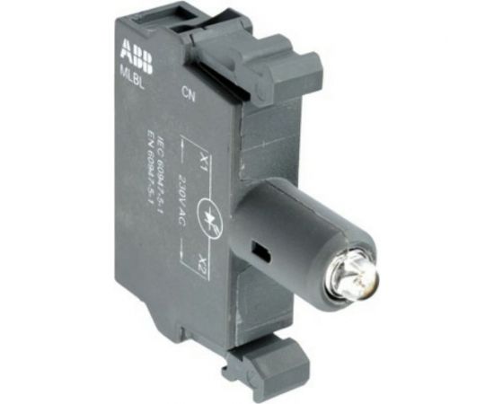 Патрон ABB MLBL-07R, со встроенным светодиодом, красный, 230В, AC 1SFA611621R1071 