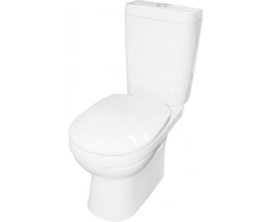 Унитаз-компакт Keramin АЛЬБАНО, безободковый, г/в, 2-реж, сидение дюропласт, Soft Close КЕРАМИН 453273 