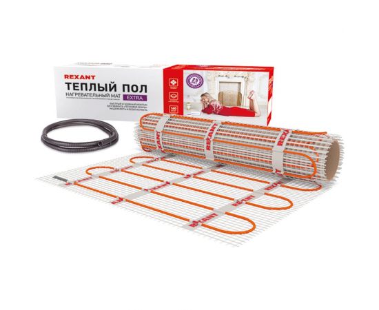 Нагревательный мат REXANT площадь 5,0 м2 (0,5 х 10,0 метров) 800 Вт 51-0510 
