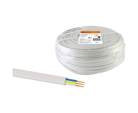 Шнур TDM ШВВП 3х0,75 ГОСТ 100м, белый SQ0120-0026 