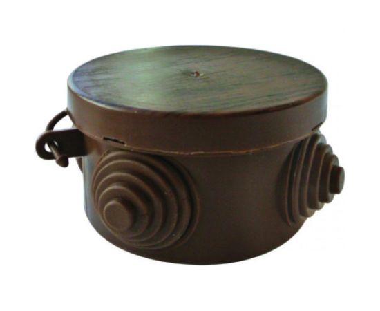 Распаечная коробка Урал ПАК для открытой проводки под темное дерево 65*40 (круглая), 4 входа ( герм.), IP54, (60) КО-91008065-060 