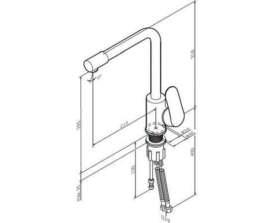 Смеситель для кухни AM.PM Like с каналом для питьевой воды, L-излив, черный матовый F8005722 – изображение 11