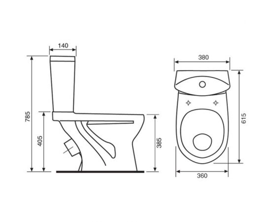 Унитаз-компакт Santeri Ультра, тарельчатый, косой выпуск, 1-режим, сиденье полипропиленовое, Воротынск 427716 – изображение 2