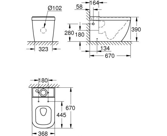 Напольный унитаз GROHE Euro Ceramic универсальный выпуск 39338000 – изображение 2