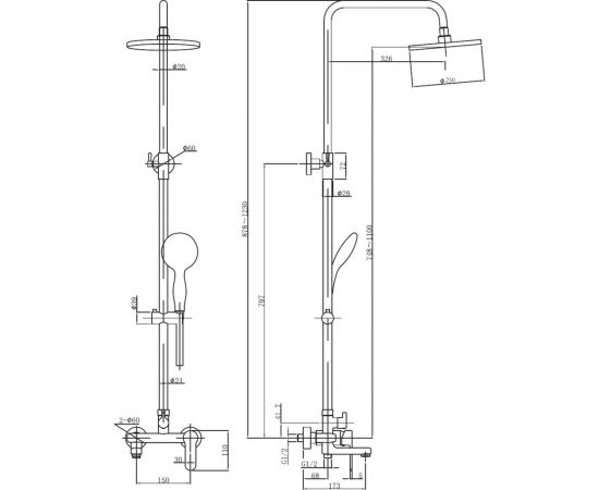 Душевая стойка Aquanet Passion R3 AF300-72-R-B 00261838 – изображение 2