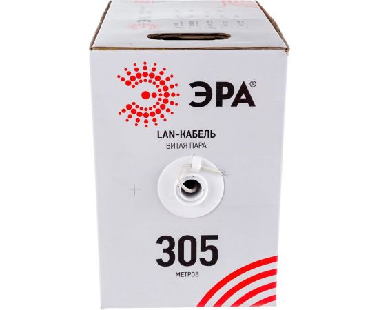 Кабель ЭРА витая пара U/UTP 2x2x24AWG Cat5e CU PVC 305м Б0044428 – изображение 2