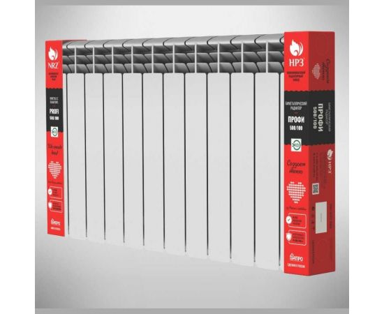 Биметаллический радиатор НРЗ серия ПРОФИ 500/100 12 секций 4603335720740 – изображение 2
