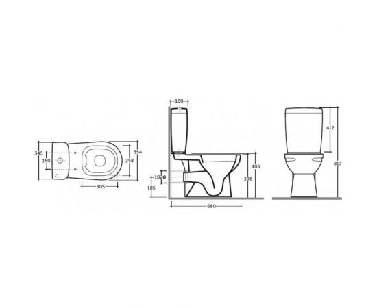 Унитаз-компакт Keramin АЛЬБАНО, безободковый, г/в, 2-реж, сидение дюропласт, Soft Close КЕРАМИН 453273 – изображение 2