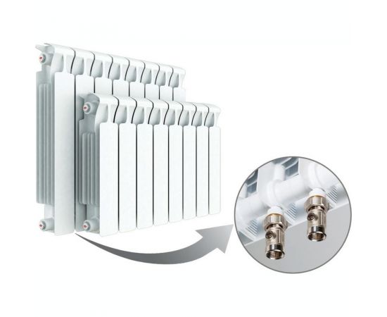 Радиатор RIFAR Monolit Ventil 500 х12 сек НП лев MVL 50мм RM50012НЛ50 – изображение 2