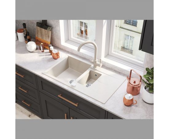 Кухонная мойка Polygran BRIG-870 (№36 Белый Хлопок) 627390 – изображение 2