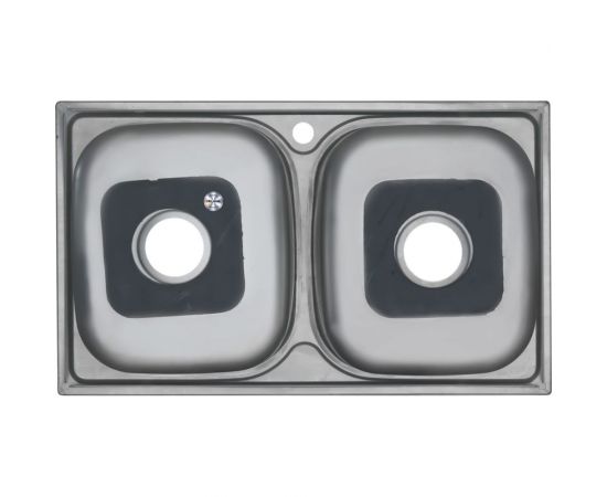 Мойка MELANA 8148S 0,6/180 2-я чаша, врезная, прямоугольная с сифоном 040 t 8 – изображение 2