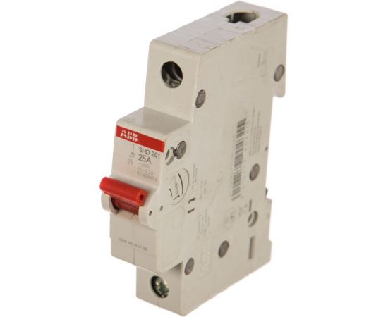 Рубильник ABB 1 полюс SHD201/25 рычаг красный 2CDD271111R0025 – изображение 2