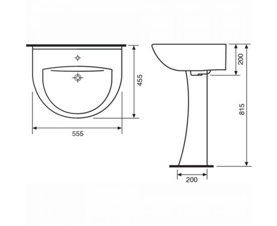 Умывальник Santeri Виктория 55, 2-ой величины, 1-отверстие, Воротынск 418918 – изображение 2