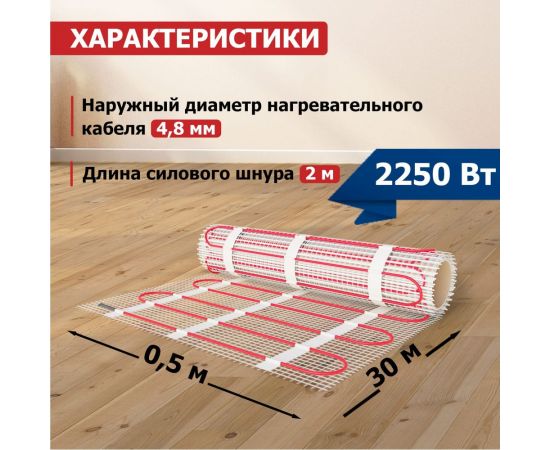 Нагревательный мат REXANT Classic RNX-15,0-2250 51-0527-2 – изображение 3