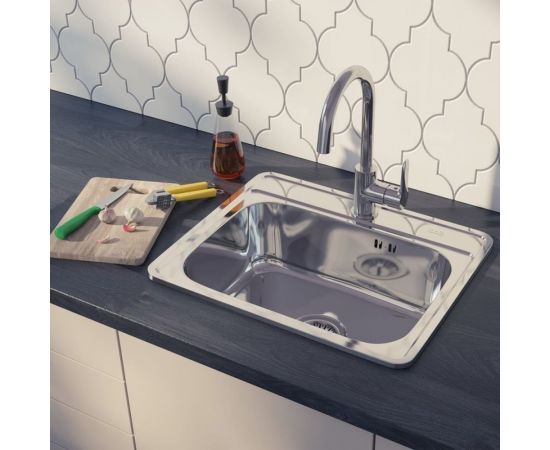 Мойка IDDIS Basic нержавеющая сталь, полированная, 530х430 мм BAS53P0i77 – изображение 3