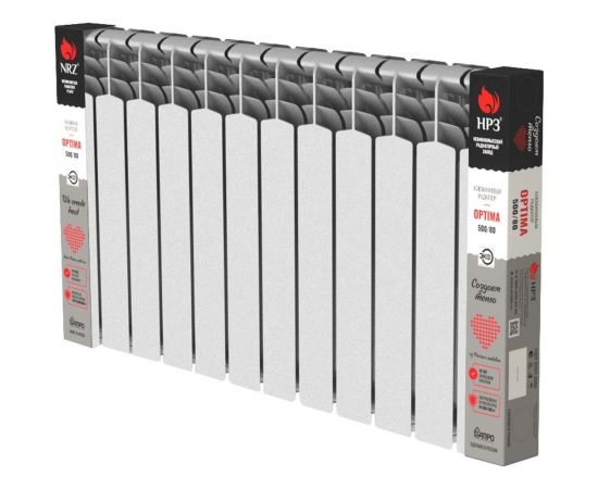 Алюминиевый радиатор Невинномысский Радиаторный Завод серия Оптима 12 секций 500/80 4603335720634 – изображение 3
