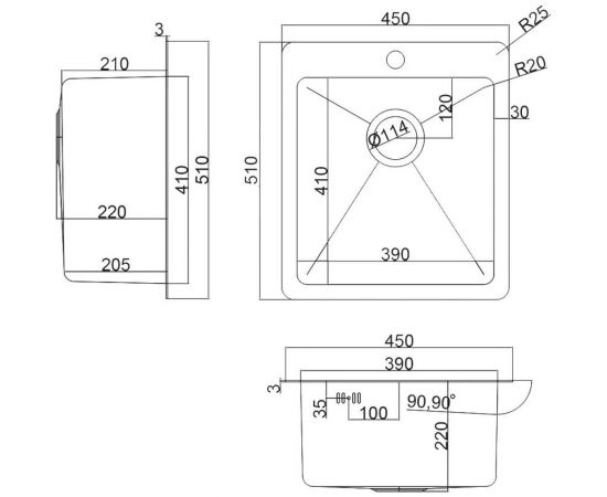 Кухонная мойка ZorG HD 4551 – изображение 3