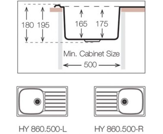 Кухонная мойка TOPZERO нержавеющая сталь HYL860.500.GT8K – изображение 3