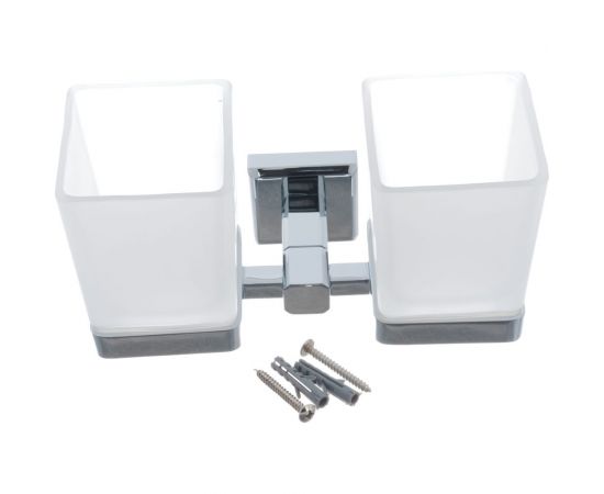 Держатель с двумя стаканами Artwelle Hagel матовое стекло хром 9928A – изображение 3