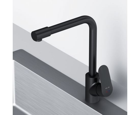 Смеситель для кухни AM.PM Like с каналом для питьевой воды, L-излив, черный матовый F8005722 – изображение 3