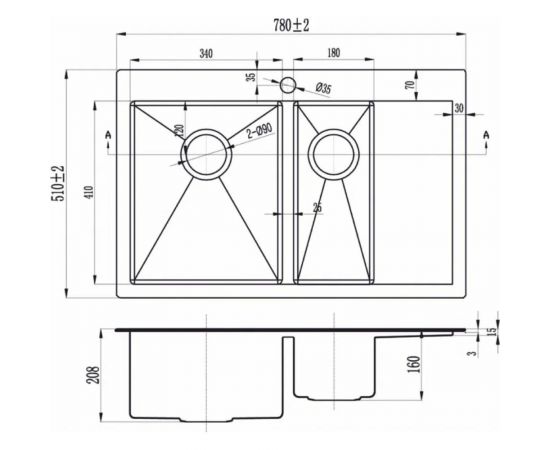 Кухонная мойка ZorG R 5178-2-L – изображение 3